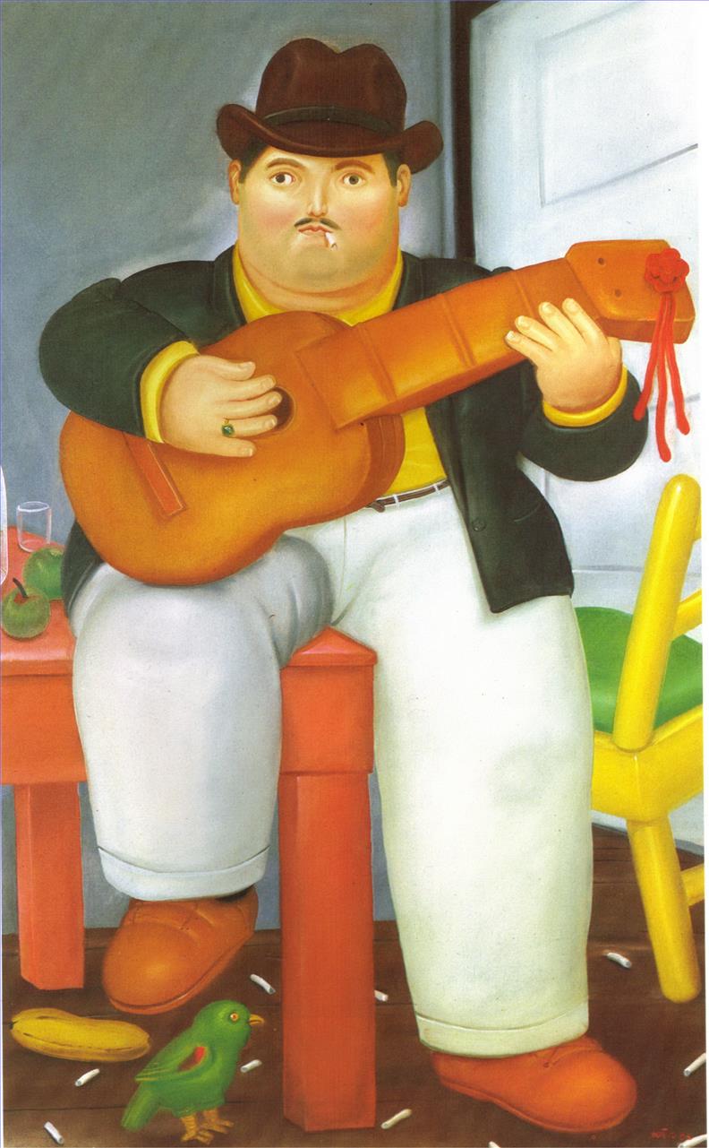 Mann mit Gitarre Fernando Botero Ölgemälde